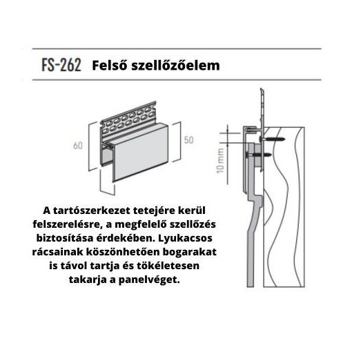 VOX FS-262-S1  Felső szellőzőelem Világos 3 M 