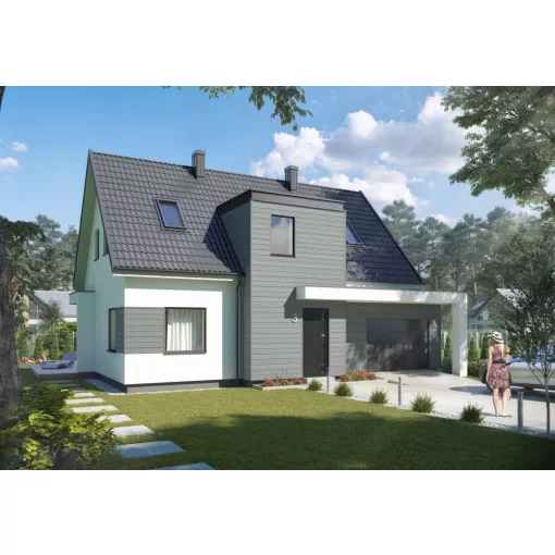 VOX Kerrafront homlokzati burkolat modern fa kvarcszürke kétsávos panel 6m x 37cm