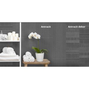   vilo motivo antracit dekor csempe hatású beltéri falburkolat 2,65 m