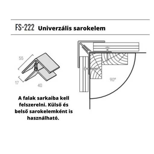 VOX FS-222  Univerzális Sarokelem Antracit 3 M 