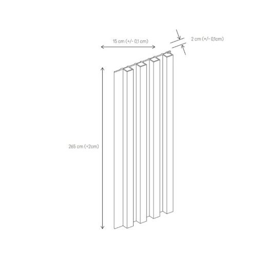 VILO MPC Csiszolt Acél M Moduláris panel 265x16cm